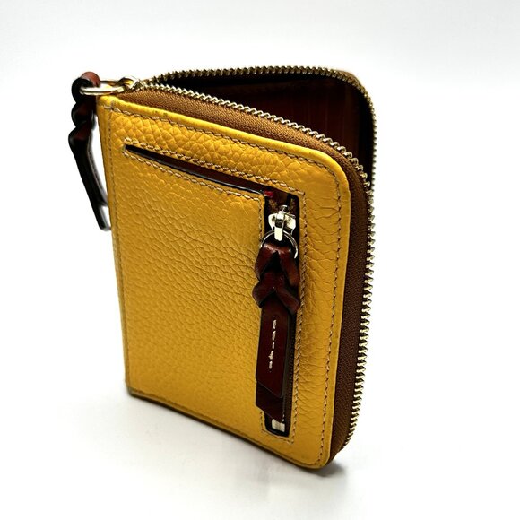 Dooney & Bourke Pebble Grain Small Zip Around Wallet — Dandelion Yellow — EUC - Picture 13 of 15